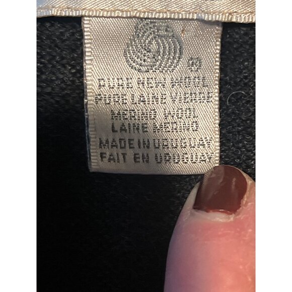 Vintage Tricots St. Raphael Mens Argyle Merino Wool Sweater L Charcoal - Picture 3 of 6